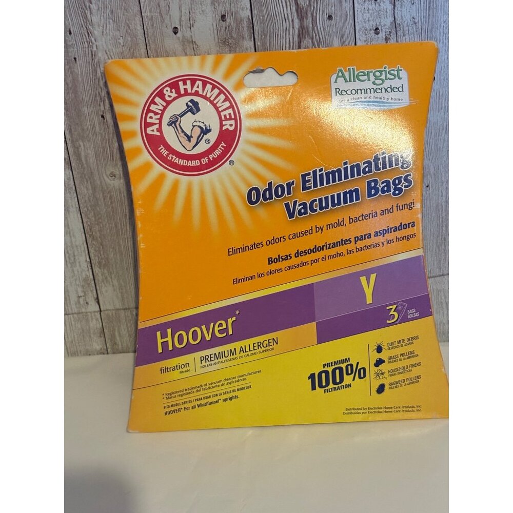 Arm & Hammer Hoover Y Premium Allergen Odor Eliminating Vacuum Bags 3Pack 62610C